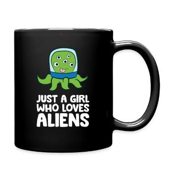 Just a Girl Who Loves Aliens - Full Colour Mug - black - Right