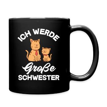 Katzen Ich Werde Große Schwester - Tasse einfarbig - Schwarz - Rechts