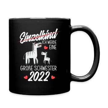 Zebras Ich Werde Große Schwester 2022 - Tasse einfarbig - Schwarz - Rechts