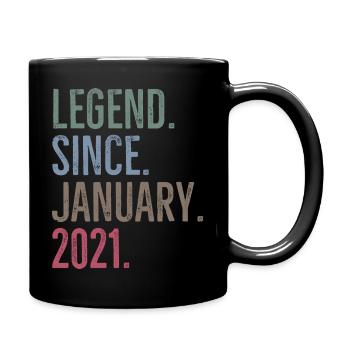 Legende seit Januar 2021 - Tasse einfarbig - Schwarz - Rechts