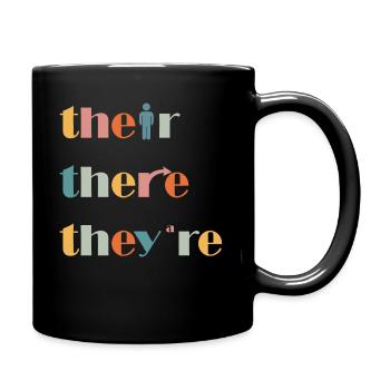 Leur là Ils sont professeur d’anglais Grammaire - Mug uni - noir - Droite