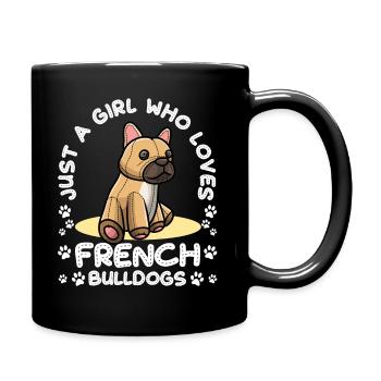 French Bulldog Dog Cuddly Toy - Full Colour Mug - black - Right