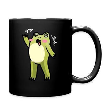 Cottagecore Kawaii Frosch Emoticon - Tasse einfarbig - Schwarz - Rechts
