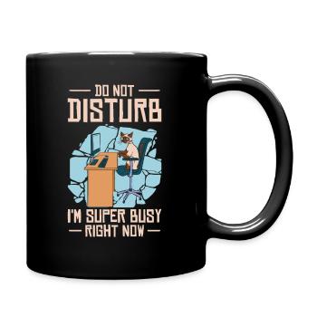 Working Busy Cat Employee Cat Owner Worker - Full Colour Mug - black - Right