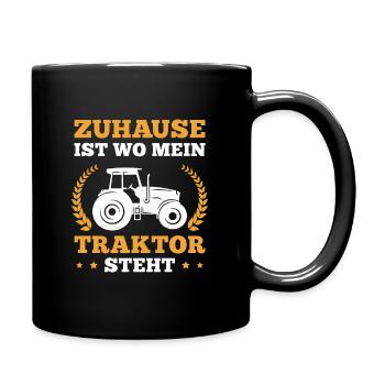 Bauernhof Traktor Landwirtschaft Bauer Landwirt - Tasse einfarbig - Schwarz - Rechts