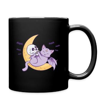 Kawaii Pastel Goth Moon Chat Gothique Halloween - Mug uni - noir - Droite