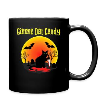 Gimme Dat Candy Katze Gruseliges Halloween - Tasse einfarbig - Schwarz - Rechts
