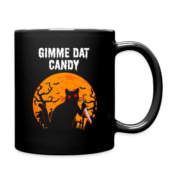 Gimme Dat Candy Katze Gruseliges Halloween - Tasse einfarbig - Schwarz - Rechts