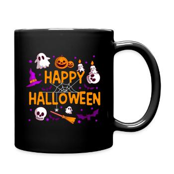Happy Halloween Pumpkin Lantern Ghost Ghost - Full Colour Mug - black - Right