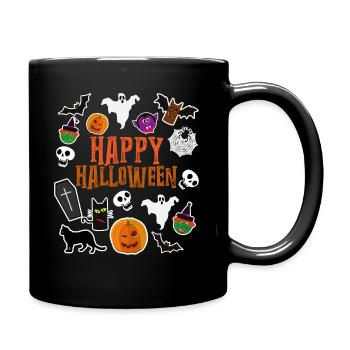 Happy Halloween Pumpkin Lantern Ghost Ghost - Full Colour Mug - black - Right