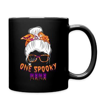 Une maman effrayante Mère Citrouille Halloween - Mug uni - noir - Droite