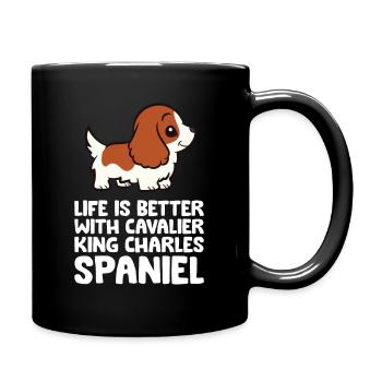 La vie est meilleure avec un roi cavalier - Mug uni - noir - Droite