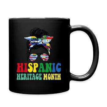 Mois du patrimoine hispanique Pays latins Carte Drapeaux - Mug uni - noir - Droite