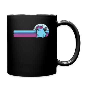 Retro Capybara With Sunglasses Vintage Capibara - Full Colour Mug - black - Right