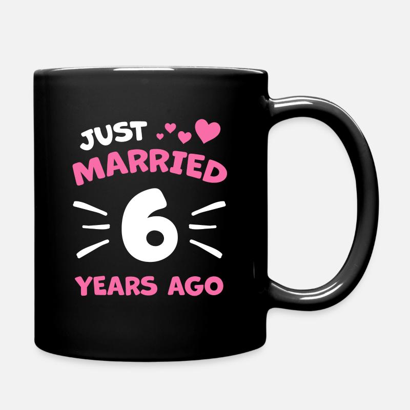 6. Cadeau de couple anniversaire de mariage - Mug uni - noir