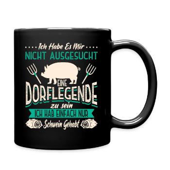 Dorflegende Dorf Männer Frauen - Tasse einfarbig - Schwarz - Rechts