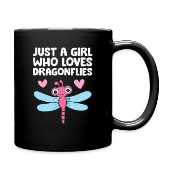 Nur ein Mädchen, das Libellen liebt - Tasse einfarbig - Schwarz - Rechts