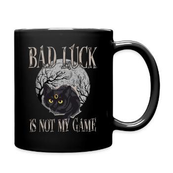 Bad luck is not my game Goth Cat Gothic Occult - Full Colour Mug - black - Right