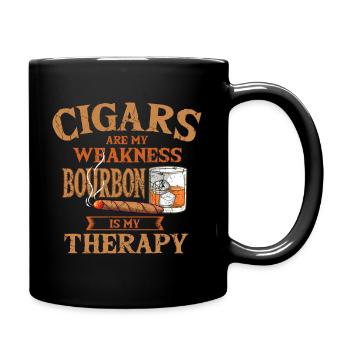 Cigars Bourbon Smoker Whisky Drinker - Full Colour Mug - black - Right