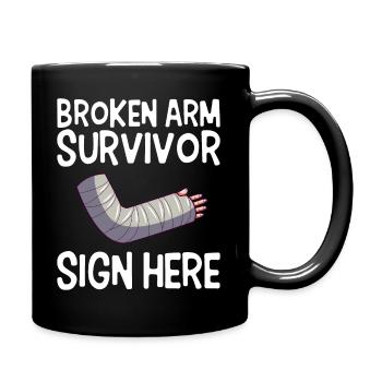 Recovery of survivors with broken arm - Full Colour Mug - black - Right