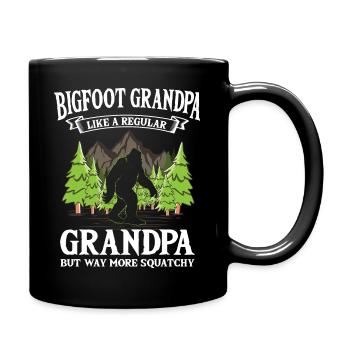Bigfoot Like A Normal Grandpa Sasquatch Grandfather - Full Colour Mug - black - Right