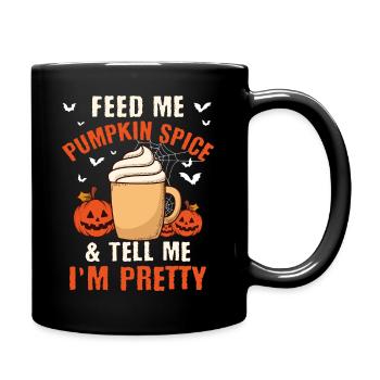 Pumpkin Spice Kaffee Kürbis Herbst Halloween - Tasse einfarbig - Schwarz - Rechts