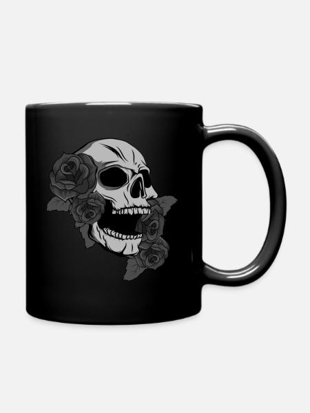 Crâne Crâne Roses Noires Gothique Gothique - Mug uni - noir