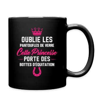 Cette Princesse Porte Des Bottes D'équitation - Mug uni - noir - Droite