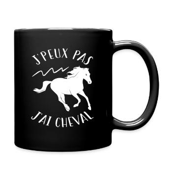 Je Peux Pas J'ai Cheval | fan de cheval | chevaux - Mug uni - noir - Droite