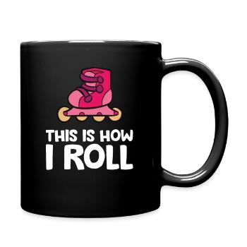 Inline-Skating Rollerblading So rolle ich - Tasse einfarbig - Schwarz - Rechts