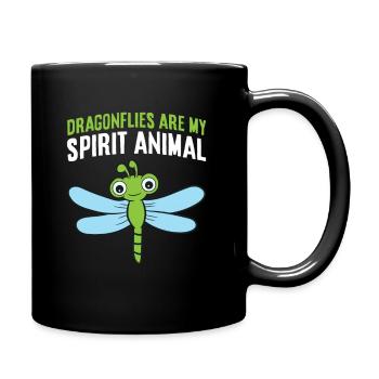 Les libellules sont mon animal d’âme Drôle de libellule - Mug uni - noir - Droite