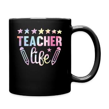 Back to School Tie Rainbow Enjoy - Full Colour Mug - black - Right