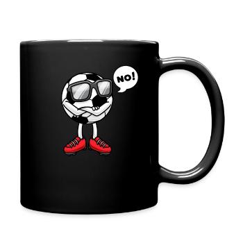 Fußball Ball Sport Sturkopf Fußballspieler Männer - Tasse einfarbig - Schwarz - Rechts