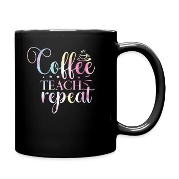 Back to School Tie Rainbow Coffee - Full Colour Mug - black - Right