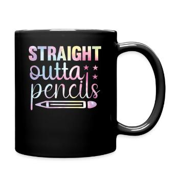 Funny back to school tie rainbow - Full Colour Mug - black - Right