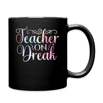 Funny school holiday tie rainbow - Full Colour Mug - black - Right