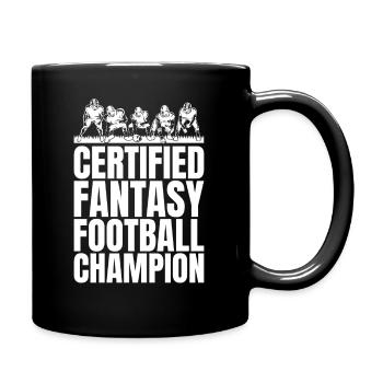 Funny Certified Fantasy Football Champion - Full Colour Mug - black - Right