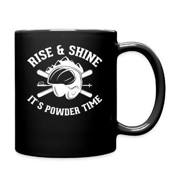 Climb up and shine It's snow time - Ski - Full Colour Mug - black - Right