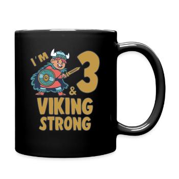 3yr Viking Birthday Boy Im 3 Years Old Viking - Tasse einfarbig - Schwarz - Rechts