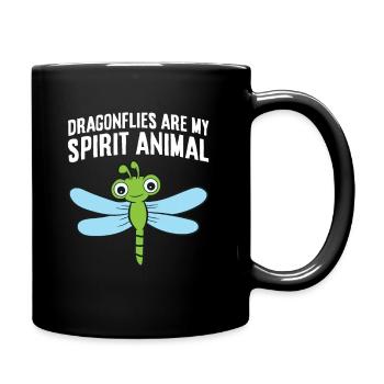 Les libellules sont mon animal d’âme Libellule mignonne - Mug uni - noir - Droite