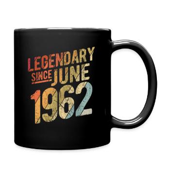 60th Birthday Gift Legendary Since June 1962 60 Ye - Tasse einfarbig - Schwarz - Rechts
