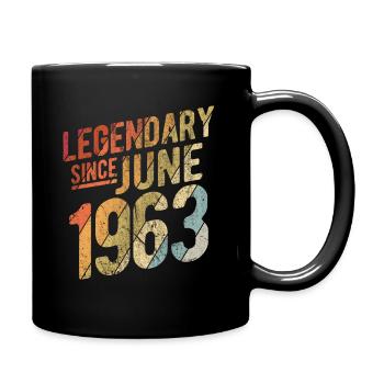 60th Birthday Gift Legendary Since June 1963 60 Ye - Tasse einfarbig - Schwarz - Rechts