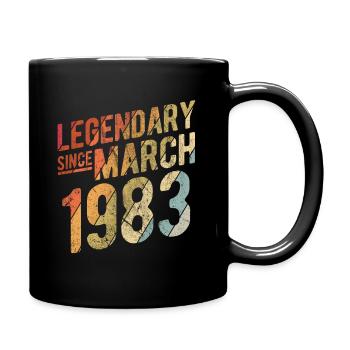 40th Birthday Gift Legendary Since March 1983 40 Y - Tasse einfarbig - Schwarz - Rechts