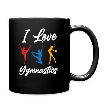 Ich Liebe Turnen - Tasse einfarbig - Schwarz - Rechts