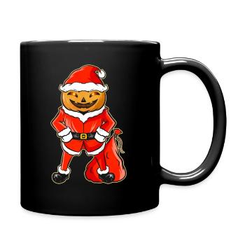 Pumpkin Man In Santa Costume Christmas Hallowxmas - Tasse einfarbig - Schwarz - Rechts