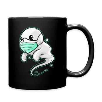Spirit Ghost Wearing A Face Mask On Halloween - Full Colour Mug - black - Right