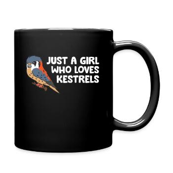 Just a Girl Who Loves Kestrels - Full Colour Mug - black - Right