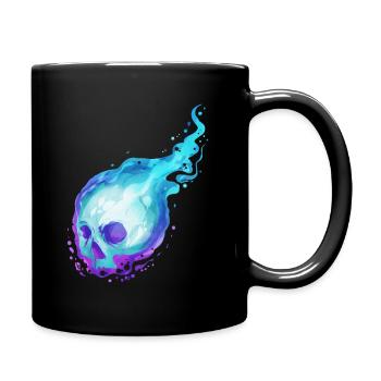 Spirit Skull With Blue Flames For Halloween - Tasse einfarbig - Schwarz - Rechts