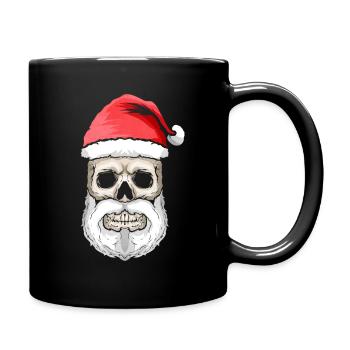 Skull Santa Hat And Beard Christmas Halloween - Full Colour Mug - black - Right