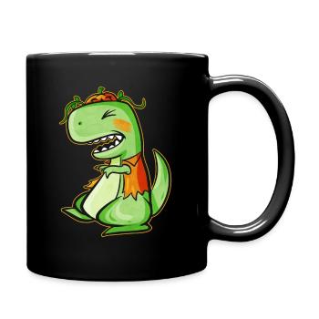 Tyrannosaurus Rex T-Rex With Vest And Pumpkin For - Full Colour Mug - black - Right